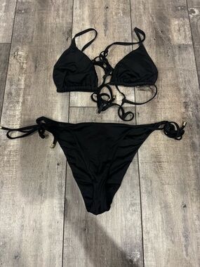 Beach Bunny Black Quinn Bikini Set L/XL